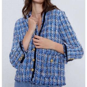 Tweed Jacket With Gold Botton Details