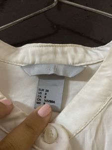 Classic White Band Collar Shirt