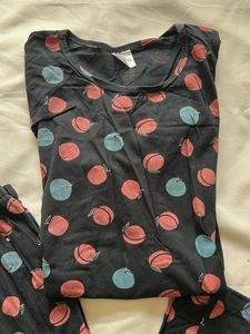 Cute Peach Print Pajama Set