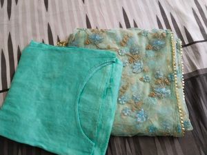 Beautiful Teal Embroidered Suit Set