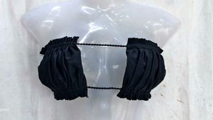 Black Ruched Bikini Top