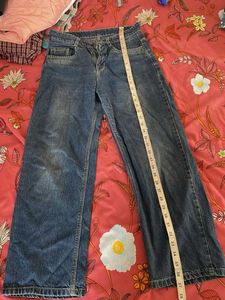 Classic Blue Wash Wide Leg Jeans