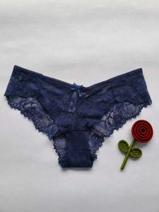 Navy Blue Floral Lace Panty