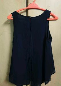 Navy Blue Sleeveless Flowy Top