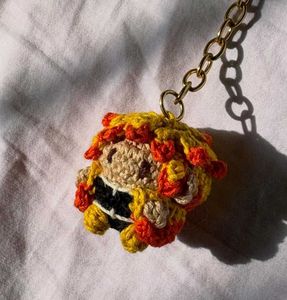 Nezuko and zenitsu crochet couple keychain