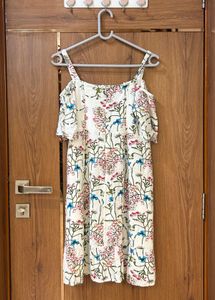 Floral Cold Shoulder Mini Dress
