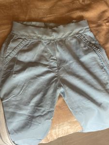 Light Blue &amp; Striped Casual Pants for girls