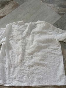 Boho White Lace Trim Blouse