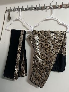Elegant Black &amp; Gold Embroidered Suit