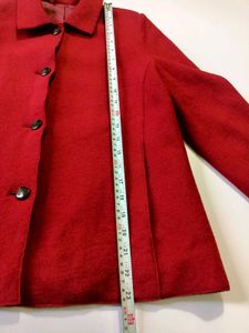 Premium Chic Red Textured Jacket Women Blazer
