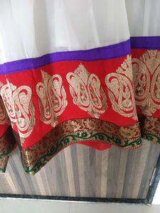 Georgette white dress with dupatta