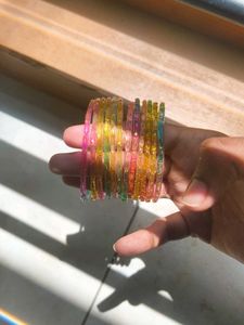 Multicolour Kashmiri Glass Bangles Set