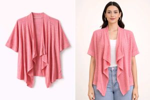 Coral Knit Open Front Cardigan