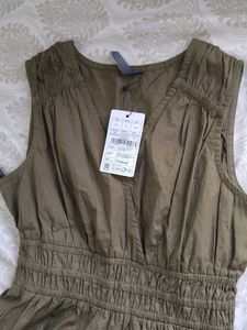 Olive Green Smocked Waist Dress