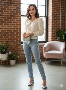 Blue Pants with Sequin Detail😍😍😍