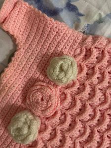 Handmade Pink Crochet Baby Dress