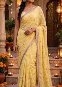 yellow saree