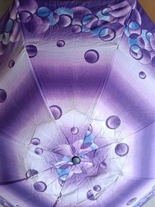 3 Fold Pretty Purple Bubble Print Umbrella