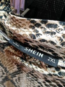 Stylish Snake Print Mock Neck Top