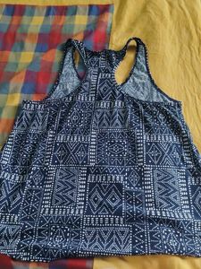 Ginger Navy Geometric Print Tank Top