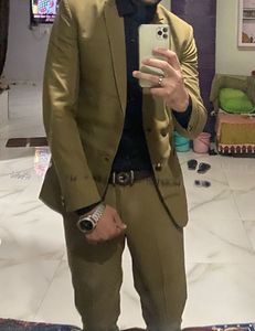 Men's Khaki two piece suit.