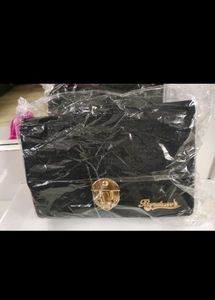 Chic Black Textured Crossbody Bag