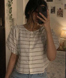 white stripped top