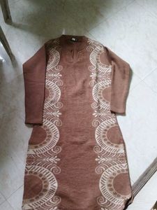 Brown Knitted Sweater with Pattern
