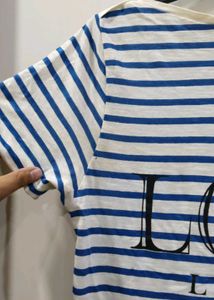 Blue &amp; White Striped "Love London" T-Shirt