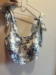 Floral Tie-Strap Crop Top
