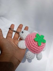 Crocheted Turtle Keychain