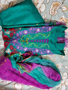 Embroidered Teal Kurta