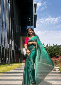 Elegant Emerald Green Saree