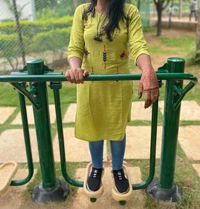 Free Delivery ☔ Lime Green Embroidered Kurta