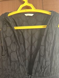 Marks And Spencer Black Net Straight One Peice