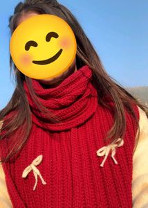 Maroon Crochet Mikasa scarf
