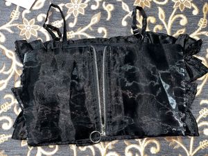 Black Ruffle Top