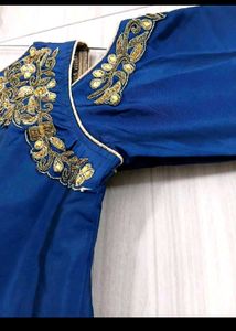 Elegant Navy Blue Embellished Gown