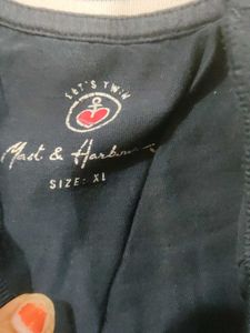 men Navy Blue Graphic T-Shirt