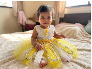 Sparkling Yellow & White Lehenga Choli