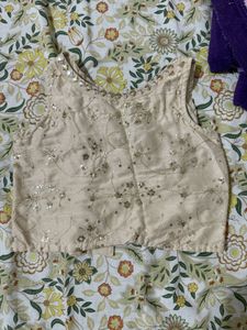 Sparkling Cream Ethnic Blouse