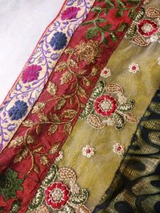 Lahenga style Elegant Embroidered Saree