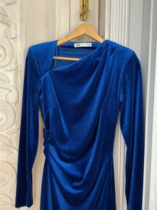Velvet Ruched Mini Dress