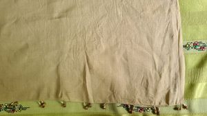 Beige Cotton Chunni/Dupatta with jute panel