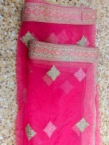 Beautiful Pink Embellished Dupatta