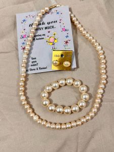 Pearl Jewellery 3 Pc Set (Big Size )