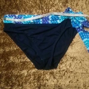Blue &amp; Teal Print Bikini Bottom