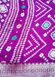 Elegant Purple Bandhani Saree