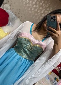 Elegant Blue Gown with White Cape❤️🦋🎀