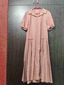 Pink Collared Midi Dress